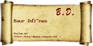 Baur Dénes névjegykártya