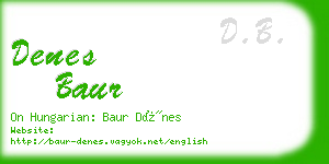 denes baur business card